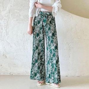 [비비드글램]뱀부 플리츠 와이드 팬츠 리본 밴딩 바지 찰랑한 홈웨어