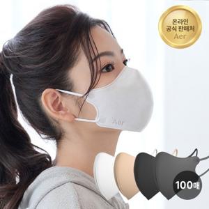아에르 KF-AD 윤곽 비말차단 마스크 100매 /새부리형/국산