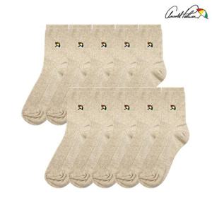 [아놀드파마]아놀드파마 여성중목양말 베이지색양말 발목편한 골지 삭스 10족 여학생 국산