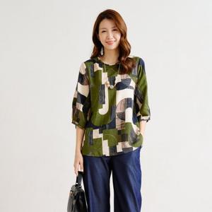 [엘클로] 여성 여름 인견 7부 블라우스(패턴)