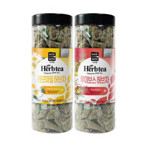 부드러운 대용량허브차 60T 2종 (캐모마일+루이보스) (식물성PLA 피라미드티백)
