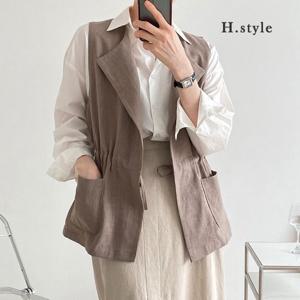 H스타일(TK)린넨마숏베스트/봄/여름/조끼/베스트/자켓/점퍼/JK/린넨/마/아우터