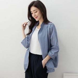 [드리다]겉옷 바람막이 야상 여성 봄 여름 아우터 40-50대 7부 루즈핏 면 경량 점퍼 간절기 미시옷 엄마