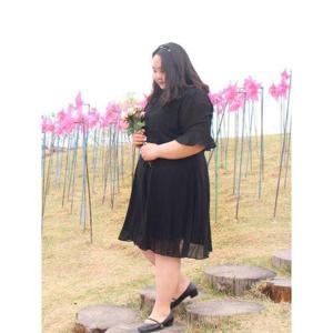 [리베리베]여성 빅사이즈 쉬폰 랩 플리츠 원피스 4XL 6XL 8XL 체형커버 프릴 돌잔치 하객룩 여신 드레스 ..