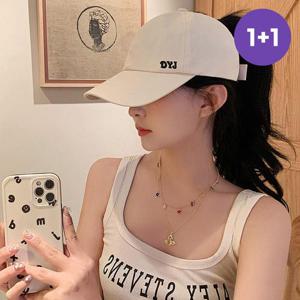 [루즈루나] (1+1) 랑뷰 여름 캡모자 얼굴작아보이는 볼캡 올림머리 야구모자