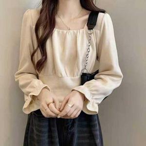 여자 결혼식 패션 하객 룩 셔링 긴팔 블라우스 코디