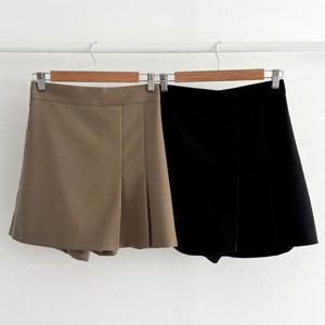 빅사이즈스커트팬츠 S565L408 레토하프플리츠치마바지 LT