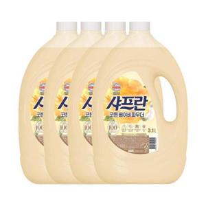 샤프란 섬유유연제 코튼 3.1L x 4개