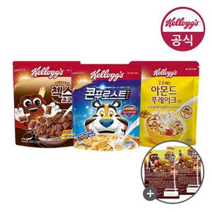켈로그 시리얼 콘푸로스트 600g + 첵스초코 570g + 아몬드 푸레이크 600g + 매직팝핑볼60g