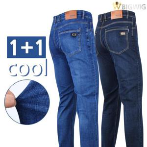 [더빅보스]SH101여름청바지(1+1) 남성 스판 중년 데님 팬츠