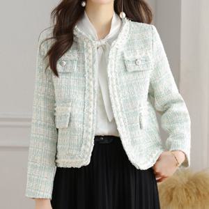 [블랙퀸] 라이슨 진주 트위드 자켓 blk003079