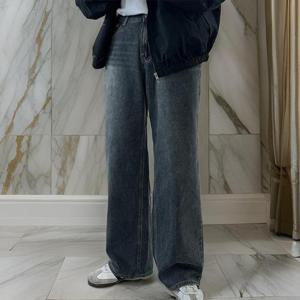 [옷자락]남자 빈티지 세미와이드 루즈 워싱진 청바지