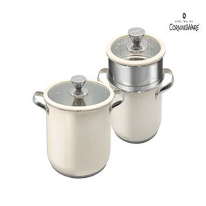 코닝웨어 라일리 스테인레스 IH인덕션 냄비 2종세트 (18양수(찜기포함)+24양수)