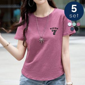 [유니제이] (5종SET)음파 패치 포인트 반팔 티셔츠