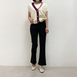 미즈큐즈 /  66-99까지  사방스판 허리밴딩 일자 세미부츠컷 슬랙