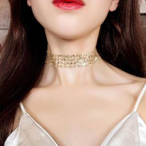 여성 글리터 쥬얼리 초커 1P 패션 레이어드 목걸이 WFKZCAE