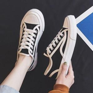 [골피아]여성 포인트 캔버스화 베이직 단화 캐주얼 봄 스니커즈 2color