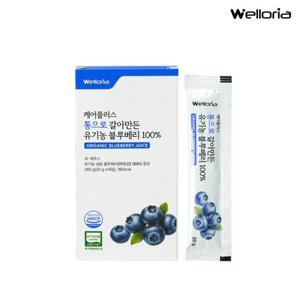 [웰로리아] 케어플러스 통으로 갈아만든 유기농 블루베리 100% 퓨레 주스 스틱 1박스 (총 20g X 14포)