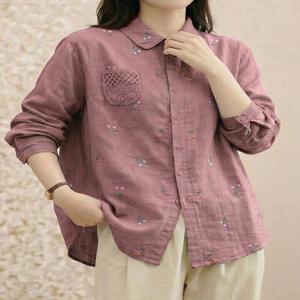 [디얼마미][디얼마미] 체리 레이스 포켓 셔츠 /마담 미시 중년 여성 빅사이즈 40대 50대