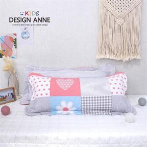 [디자인엔]순면워싱 하트뿅 아동솜베개30x70