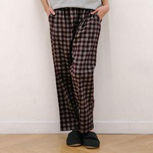 [알콩단잠]여성홈웨어바지 포포체크 선염 기모 면파자마 9부 편안한 잠옷바지