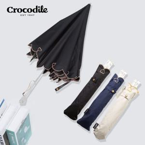 크로커다일 심플 하트 자수 미니 고급 암막 우양산