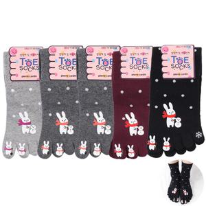 [피에르가르뎅]여성 패션 발가락양말5족 눈사람 무좀억제 중목양말