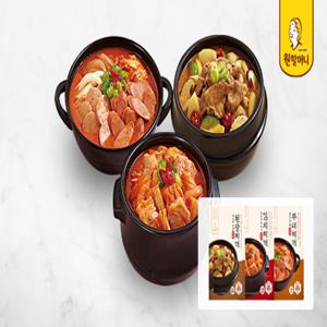 [원할머니]찌개3종 1팩씩 맛보기세트(총3팩 된장+김치+부대찌개)