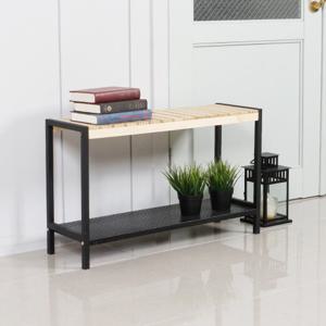 숲속애 철제 다용도 원목 타공 선반 2단 정리대 800