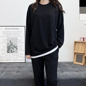 여성 루즈핏 티셔츠 1P 스판 엠보싱 무지 긴팔 봄가을 [WB460D1]