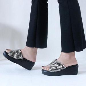 [오노마] ONM 체크 여성 이중창 국산 상굽 슬리퍼 통굽슬리퍼 사무