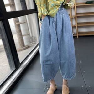 ☆썸머베스트☆[무드무드] 듀오 핀턱 데님 밴딩 배기팬츠