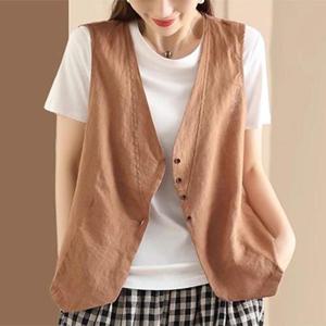 [패션시그널]썸머코디룩 린넨 조끼 베스트 C3385F