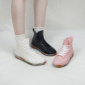 [디아슈즈] 슈테 레이스업 스니커즈 빅사이즈 젤리 하이탑 레인부츠 2cm