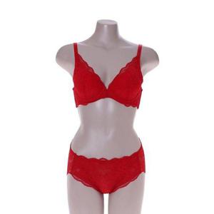 갤러리아_레드 저중심 딥브이 몰드 풀커버 브라 레이스팬티셋트 TDWBRR14