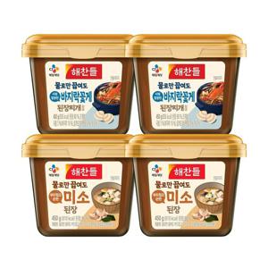 [CJ]해찬들 물로만 된장 미소450g x2개+바지락꽃게450g x2개