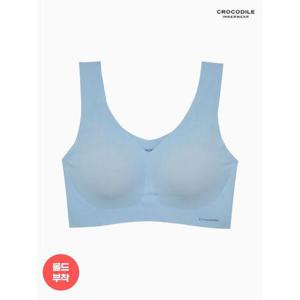 [크로커다일 이너웨어]뉴 라이크라 쉘론 몰드부착 V넥 브라 1종 블루