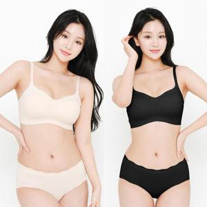 [고아라]여성 노와이어 심리스 브라 맥시 팬티 세트 GB5168S