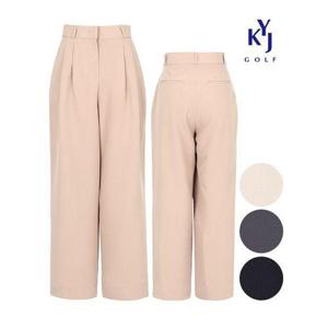 [김영주골프]봄가을 투턱 와이드 슬랙스 여성 골프 바지 2기장 DPSLSL44