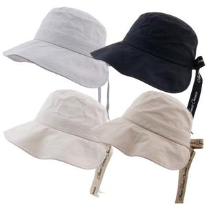 [나비드원]경량 사이즈조절 리본끈 벙거지 시원한 여름 여성 보넷 모자 버킷햇/Q-B511