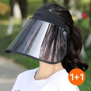 1+1 햇빛가리개 투명 썬캡 챙모자 남여공용 UV차단 골프 스포츠 야외 썬바이저