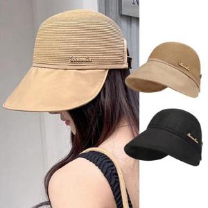 엔비 코지 썬캡 여성용 여름 밀짚 햇빛차단 모자