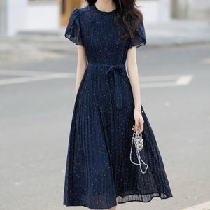 [블랙퀸] 프레첼 도트 엘레 퍼프소매 원피스 blk003649