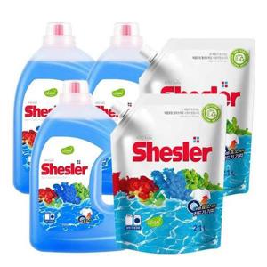 [아토세이프](온) 쉬슬러 액체 세탁세제 에이프릴 3.05L 3개+리필 2.1L 2개_아토세이프