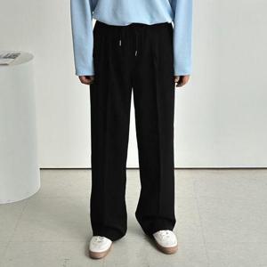 [맨즈북]롱 와이드 구김없는 남자 통바지 기장 긴 밴딩 슬랙스 봄 가을