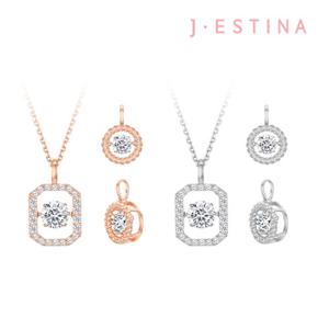 [제이에스티나]에멜 샤인 미오엘로 실버 목걸이 팬던트 SET