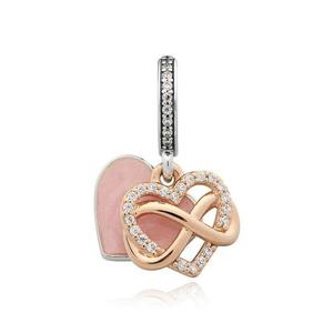 판도라 788878C01 로즈 스파클링 인피니티 하트 댕글 참