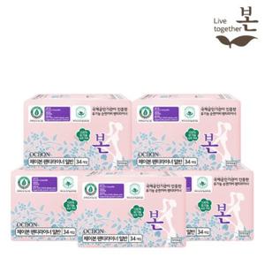 유기농 순면 유기농본 울트라슬림 생리대 팬티라이너 34P 5팩