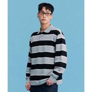 [체이스컬트]M 스트라이프 긴팔 카라티