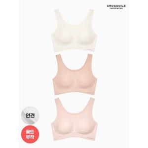 [크로커다일 이너웨어]라이크라 인견쉘론 U넥 심리스 브라 3종
